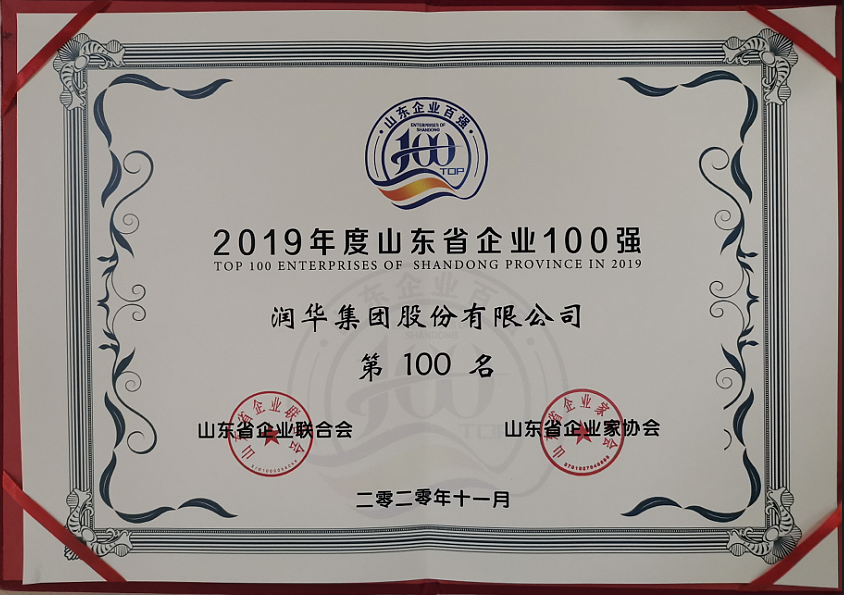 2019年度山东省企业100强