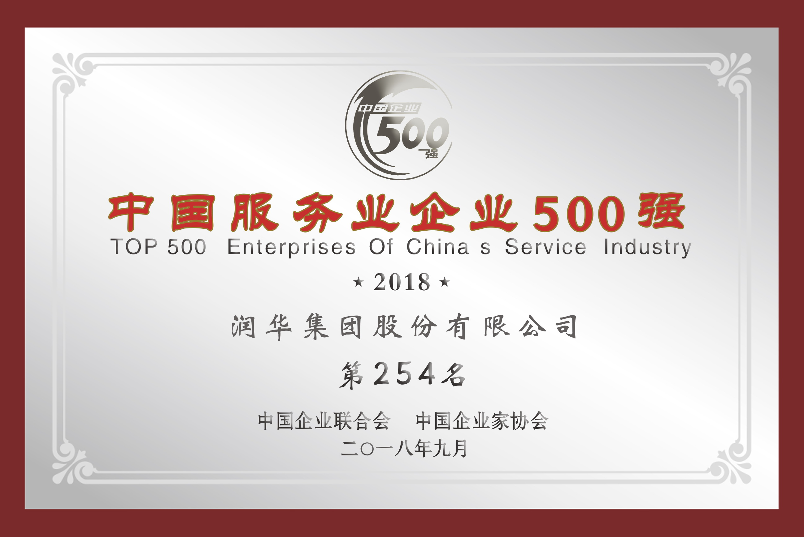 中国服务业500强第254名