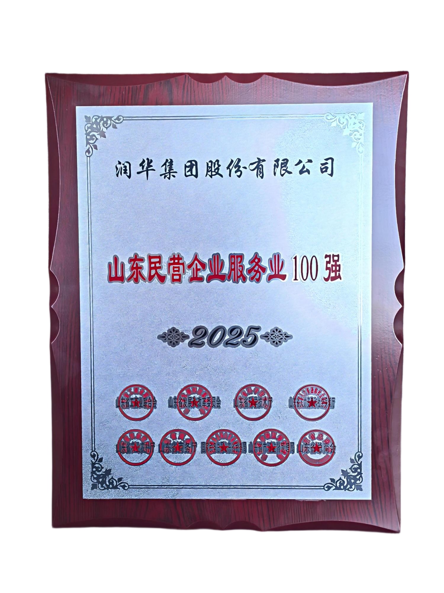2025年山东省民营服务业100强企业